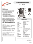 Califone PA-285 User's Manual