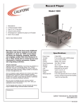 Califone 1005 User's Manual