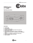 Cable Electronics HS103 User's Manual