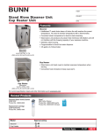 Bunn Cup Heater Replacement Unit EQHP-ESPCRTG User's Manual