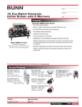 Bunn CDBCF 0/6 TWIN User's Manual