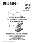 Bunn HC-3 User's Manual