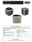 Bryant Central Air Conditioning System User's Manual