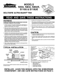 Broan S110U User's Manual