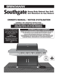 Brinkmann Southgate Heavy-Duty Natural Gas Grill User's Manual