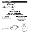 Brinkmann ROTISSERIE 4905 User's Manual