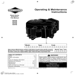 Briggs & Stratton 290700 User's Manual