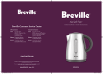 BREVILLE BKE490XL Instruction Booklet