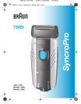 Braun Shaver 7505 SyncroPro Solo Shaver User's Manual