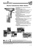 Bradford-White Corp Electric Instantaneous Water Heaters User's Manual