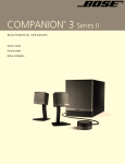 Bose multimedia speakers Companion 3 Series II User's Manual