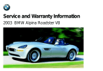 BMW Z8 Alpina Service and Warranty Information