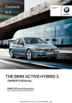 BMW 2015 ActiveHybrid 3 Owner's Manual