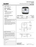 Blanco Stellar Bar Single Bowl Undermount Sink 441026 User's Manual