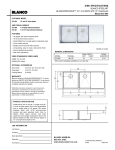 Blanco 10 1-3/4 Bowl with 15' Drainboard 513-694 User's Manual