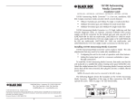 Black Box TV Converter Box 10/100 Autosensing Media Converter User's Manual