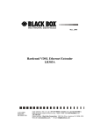 Black Box Network Hardware Hardened VDSL Ethernet Extender User's Manual