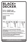Black & Decker Drill DR260BR User's Manual