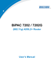 Billion Electric Company BiPAC 7202G User's Manual