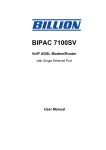 Billion Electric Company BIPAC 7100SV User's Manual