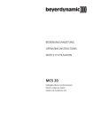 Beyerdynamic MCS 20 User's Manual