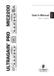 Behringer PROMIC2200 User's Manual