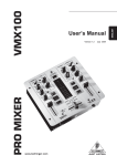 Behringer PRO MIXER User's Manual