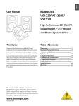 Behringer Speaker VS1220F User's Manual