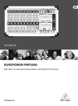 Behringer PMP2000 User's Manual