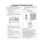 Behringer PS400 User's Manual
