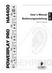 Behringer A4400 User's Manual