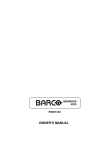 Barco Projector 9200 User's Manual