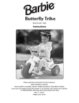 Barbie BUTTERFLY TRIKE 72639 User's Manual