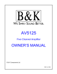 B&K AV5125 User's Manual