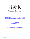 B&K AV2600 User's Manual
