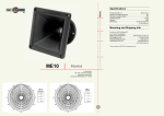 B&C Speakers Horns ME10 User's Manual