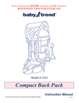 Baby Trend Compact Back Pack 2512 User's Manual