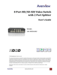 Avenview SW-HDSDI-8X2 User's Manual