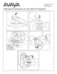 Avaya Wall Mount Instructions for the 4620 IP Telephone User's Manual