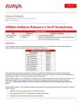 Avaya UNIStim Software release 4.1 Notice
