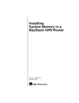 Avaya System Memory in a BayStack ARN Router User's Manual