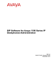 Avaya SIP Software 3.1 for 1100 Series User's Manual