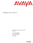 Avaya PeriReporter Business Communications Manager Release 6.0 User's Manual
