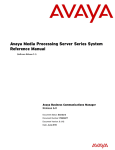 Avaya Media Processing Server Series System (Software Release 2.1) Reference Manual