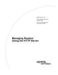 Avaya Managing Routers HTTP Server User's Manual