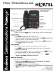 Avaya IP Phone 1210 Quick Reference Guide