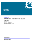 Avaya IP Phone 1210 - CICM User Guide