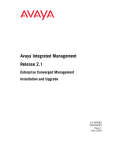 Avaya Integrated Management Release 2.1 Enterprise Converged Management User's Manual