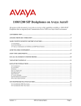 Avaya Feature Matrix for 1100/1200 User's Manual