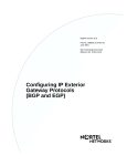 Avaya Configuring IP Exterior Gateway Protocols (BGP and EGP) User's Manual